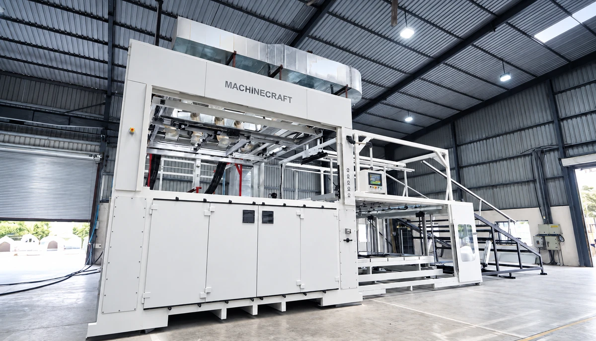 Machinecraft vacuum forming machine photographed at the factory